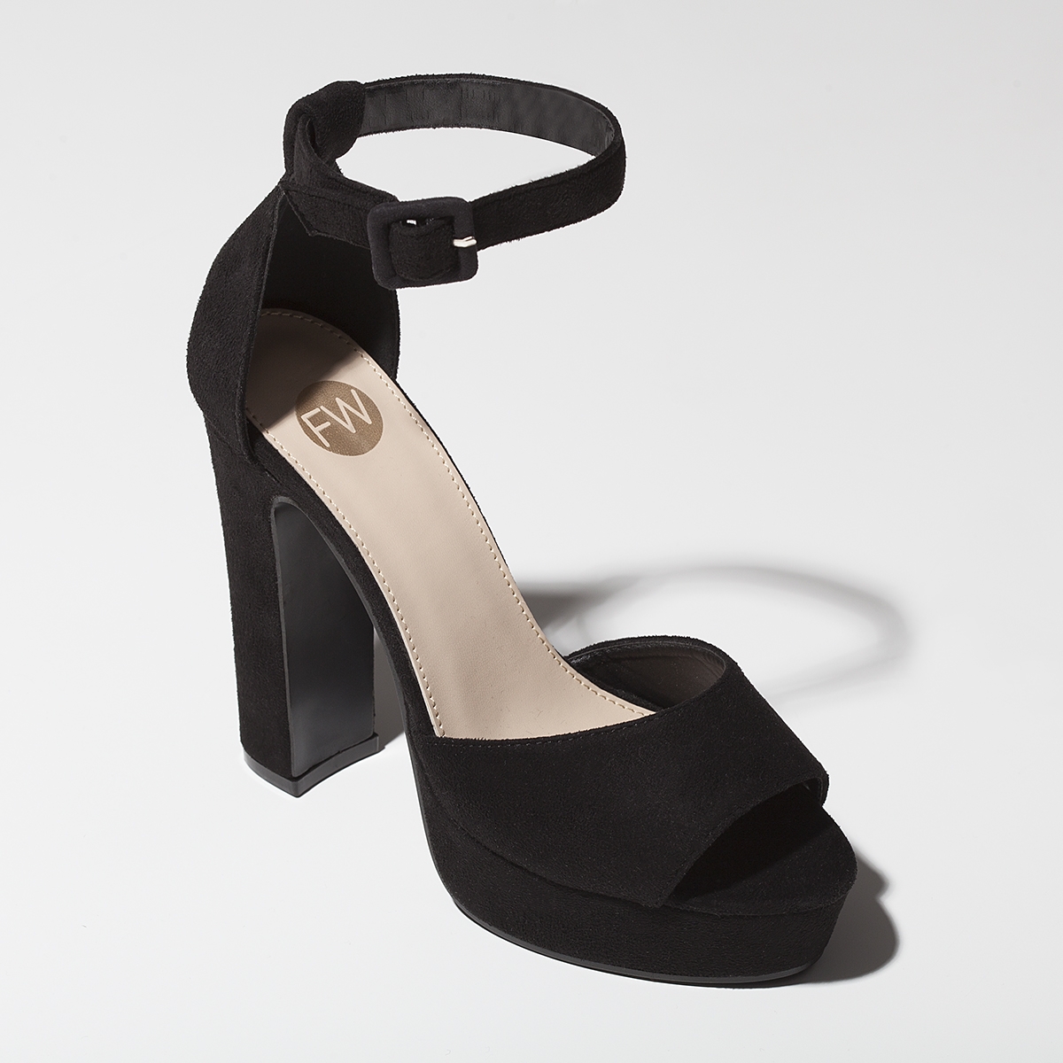Leighton Faux Suede Block High Heel