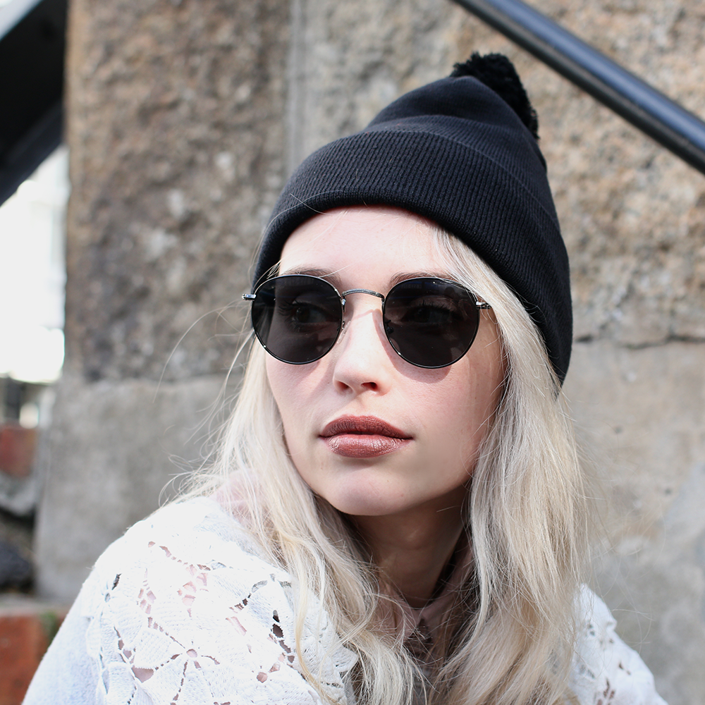 Black with Pom Pom