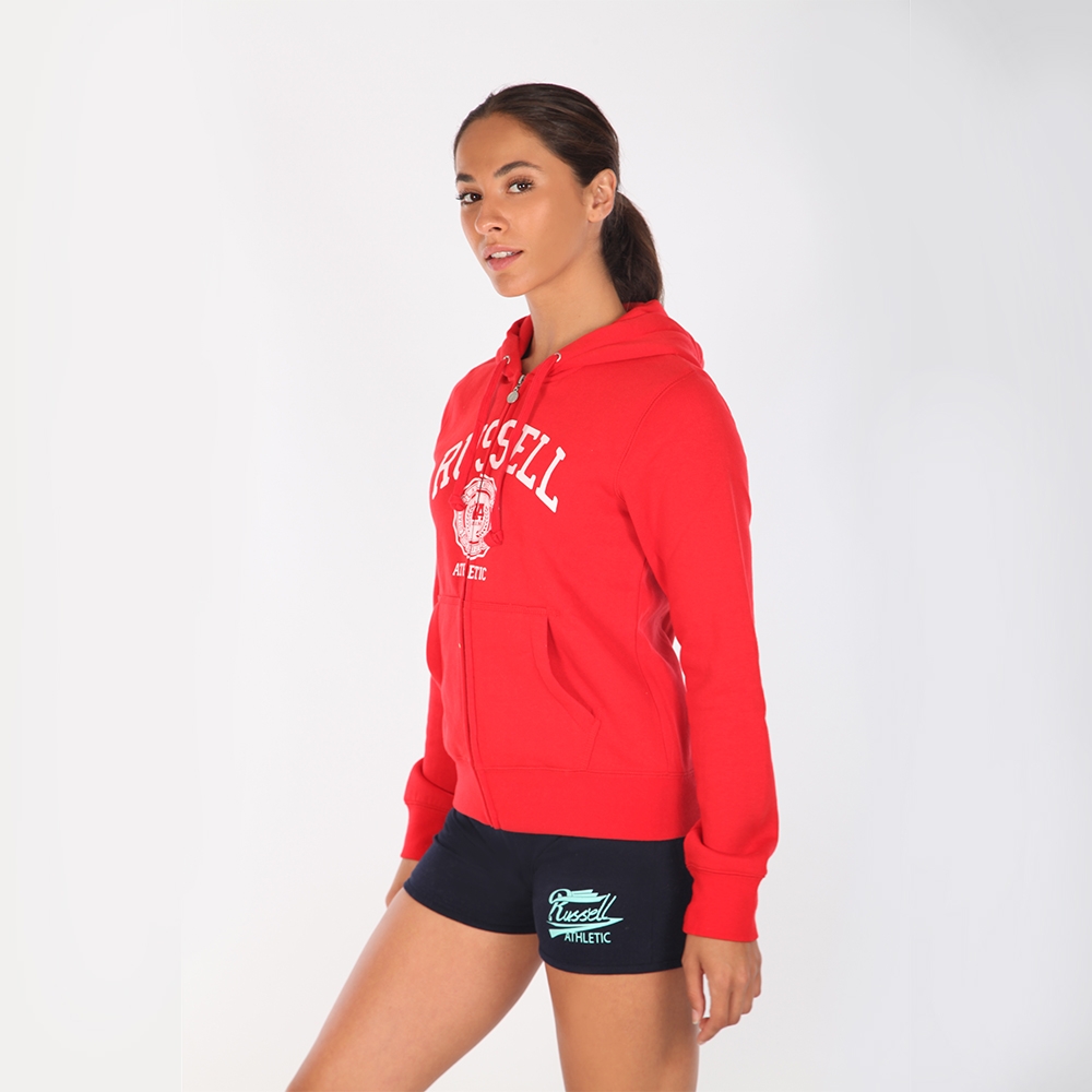 Ladies Zip Through Hoodie with Large Logo Print