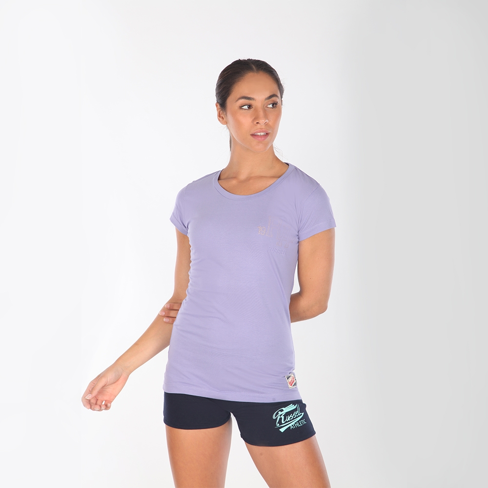 Ladies Crew Neck T-Shirt with Stud Print