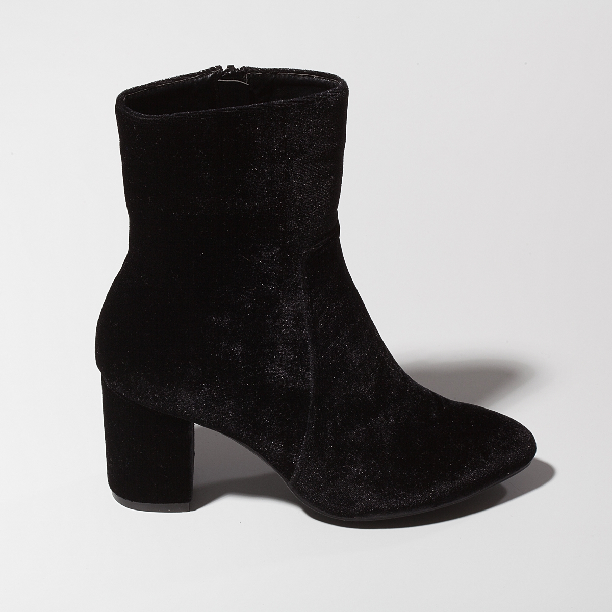 Rose Velvet Heeled Ankle Boot