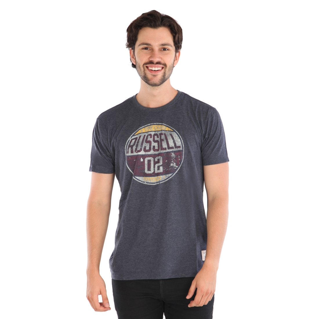 Men's Crew Neck Short Sleeved T-Shirt with 02 Print