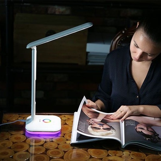 Folding LED Touch Lamp with Date and Time Display