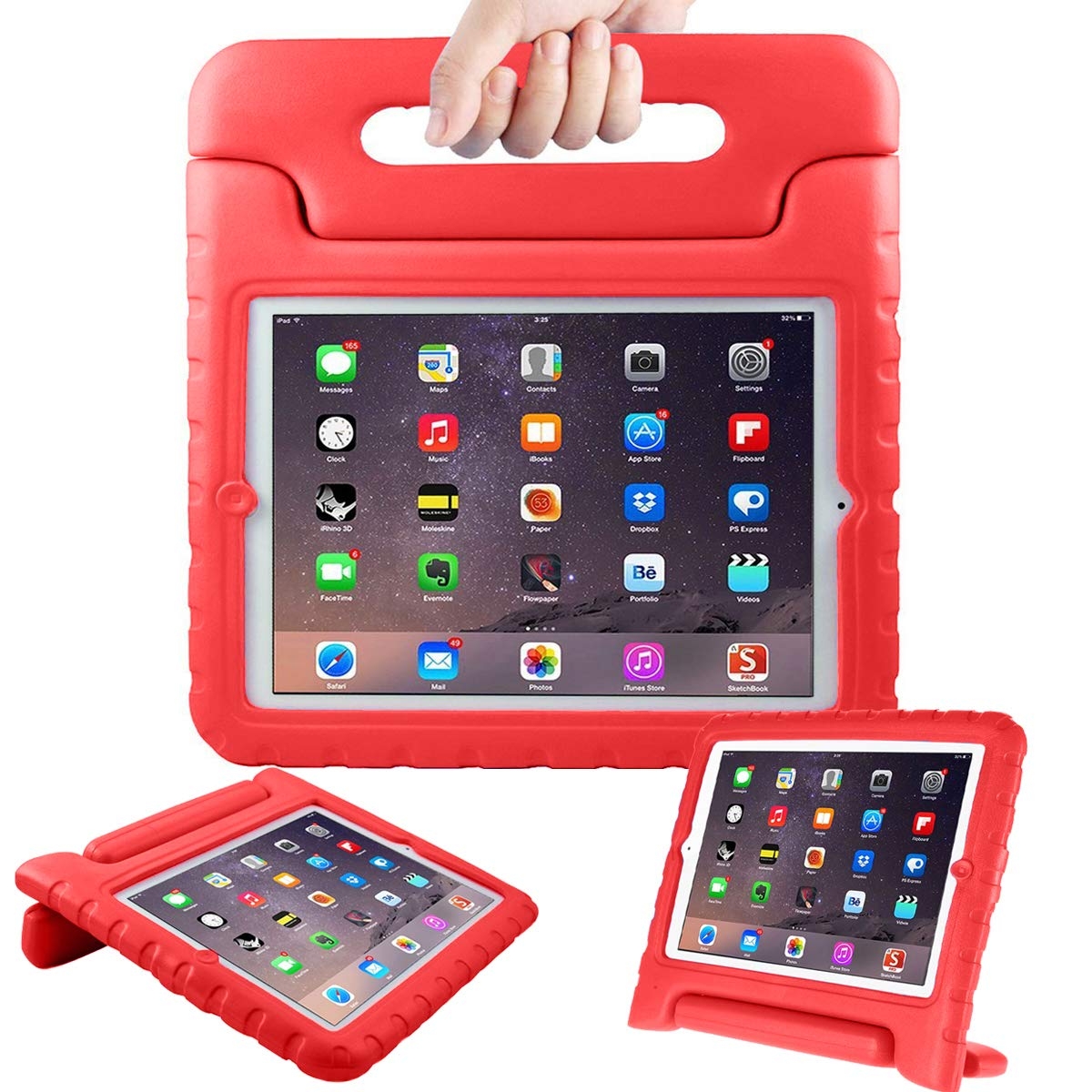Kids Red Shockproof Cover for iPad 2,3,4