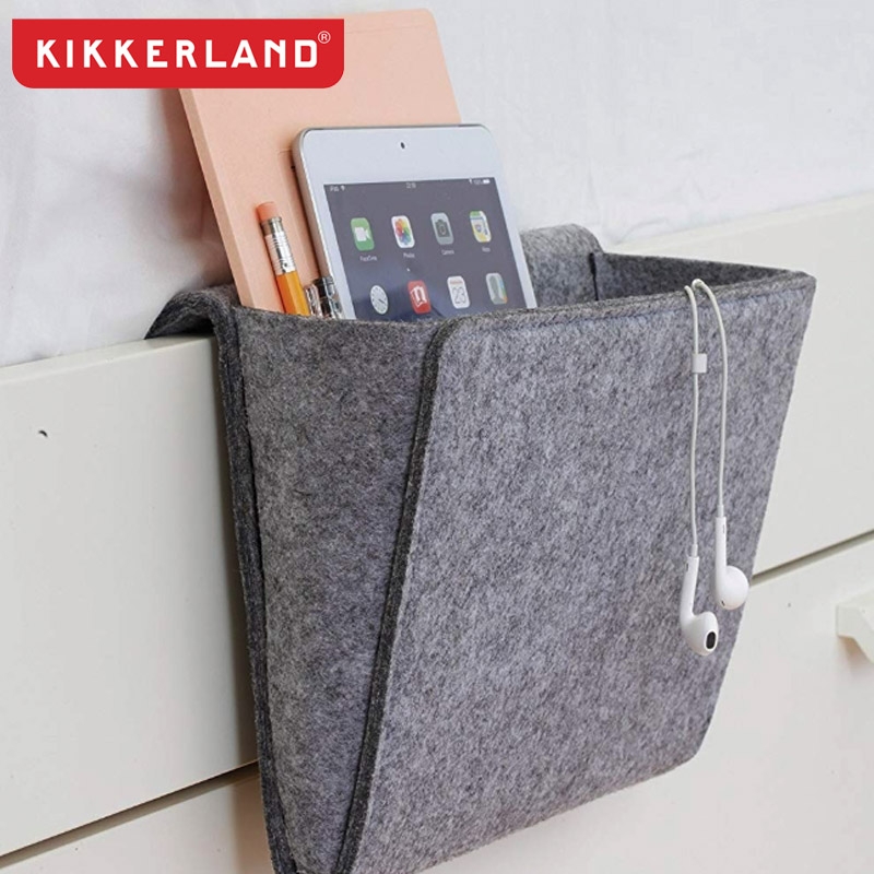 Grey Felt Storage Pocket Bedside Caddy