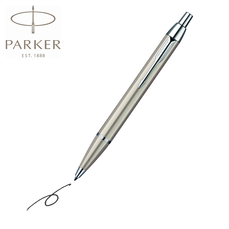 IM Stainless Steel Chrome Trim Ball Pen with Black Ink