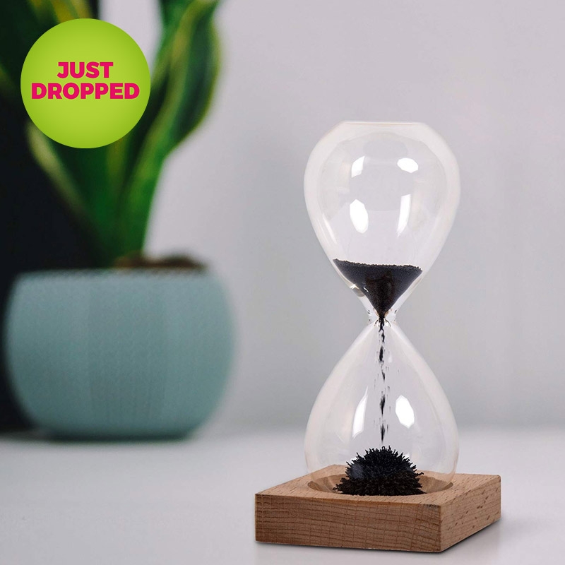 Magnetic Hourglass with Wooden Stand