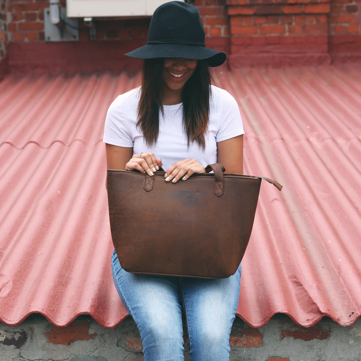 Genuine Leather Laptop Sleeve Shopper