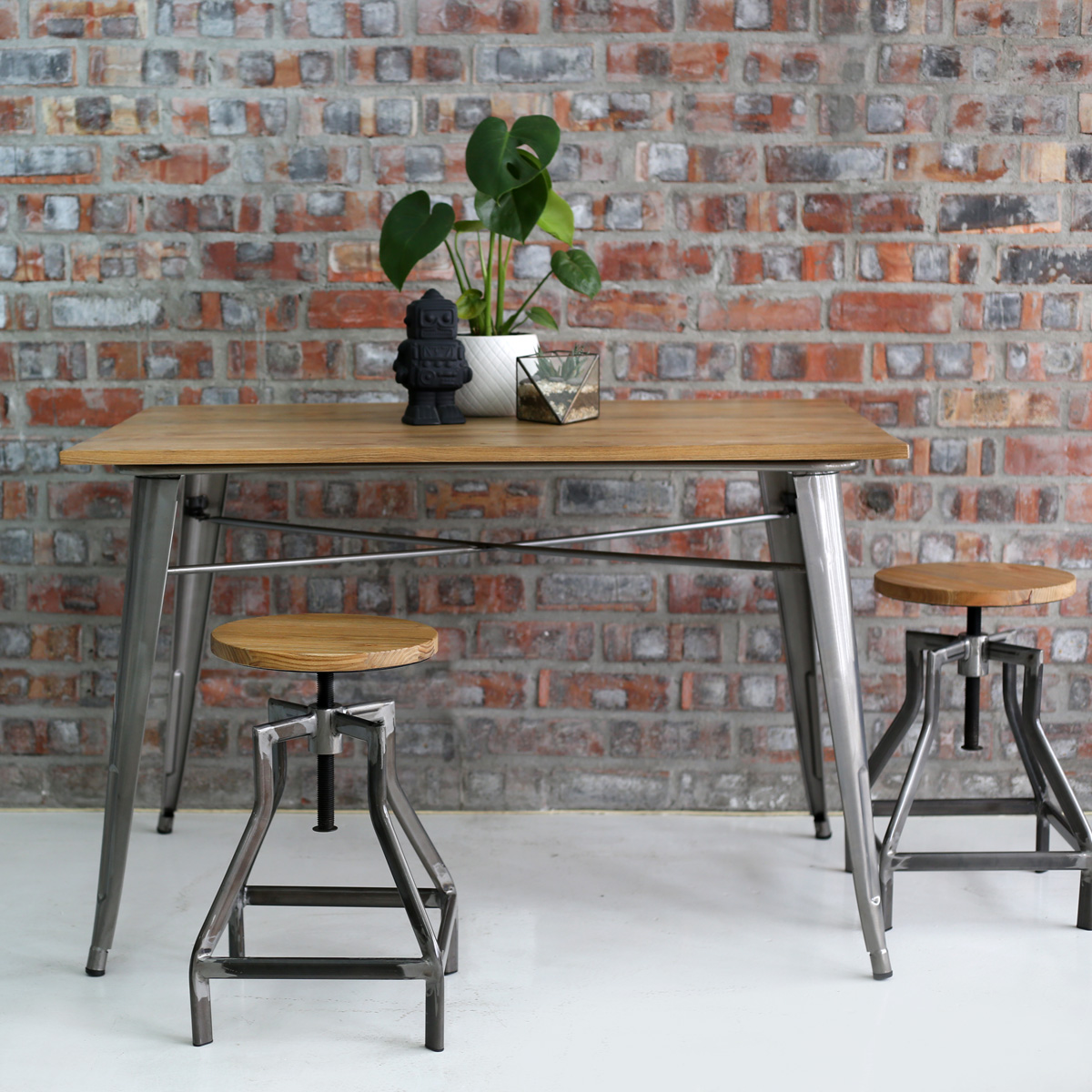 Trolix Table with Wooden Top
