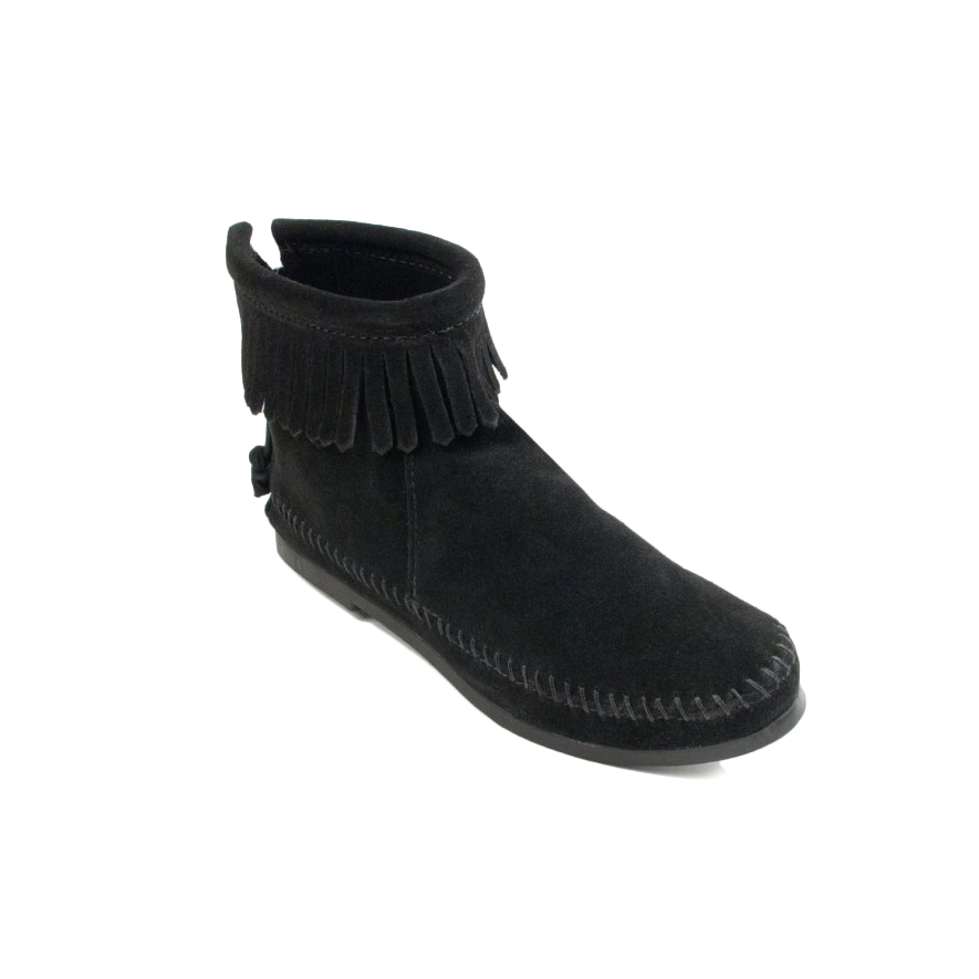 Back Zip Soft Suede Genuine Leather Hard sole Boot