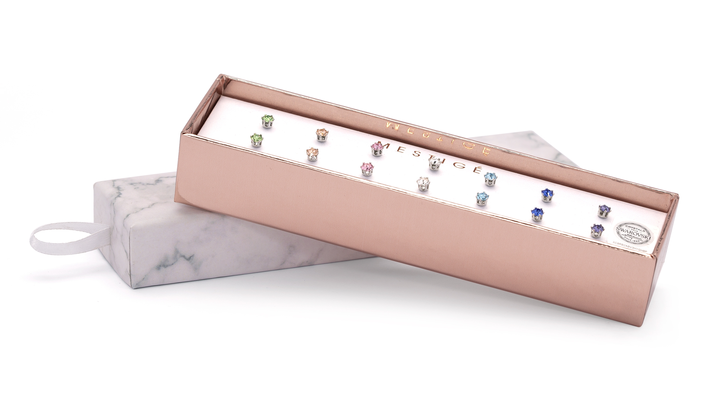 Pack of 7 Solitaire Everyday Stud Earrings with Swarovski Crystals