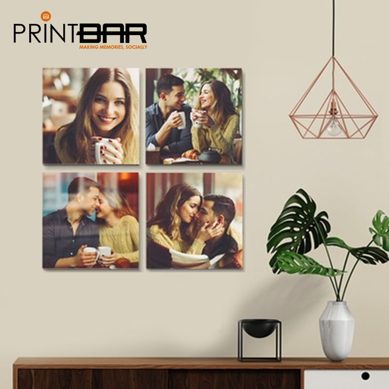 4 x 200x200mm Square Photo-To-Canvas Prints