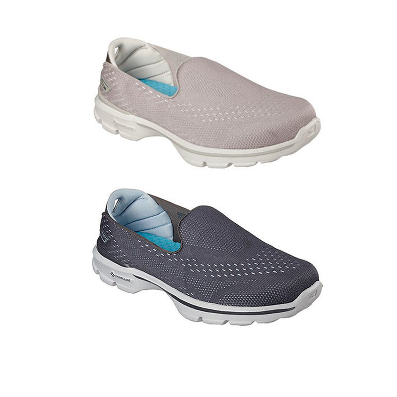 Ladies Go Walk 3 Mesh Comfort Pillar Slip On's
