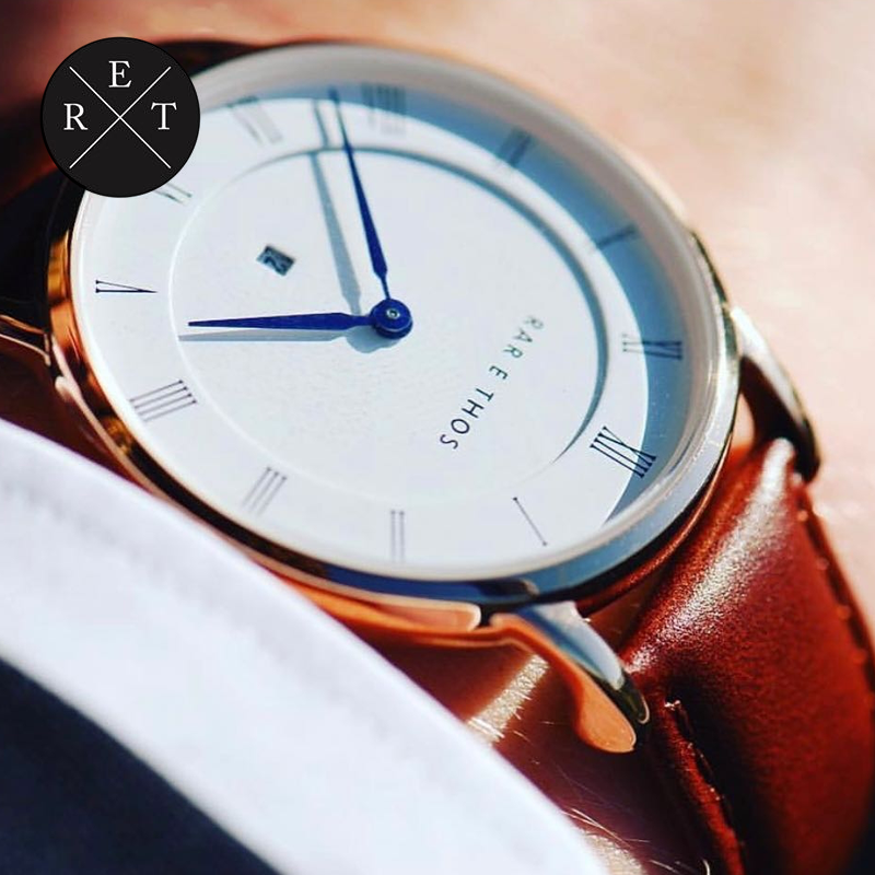 Men's Watch with Interchangeable Genuine Leather Strap