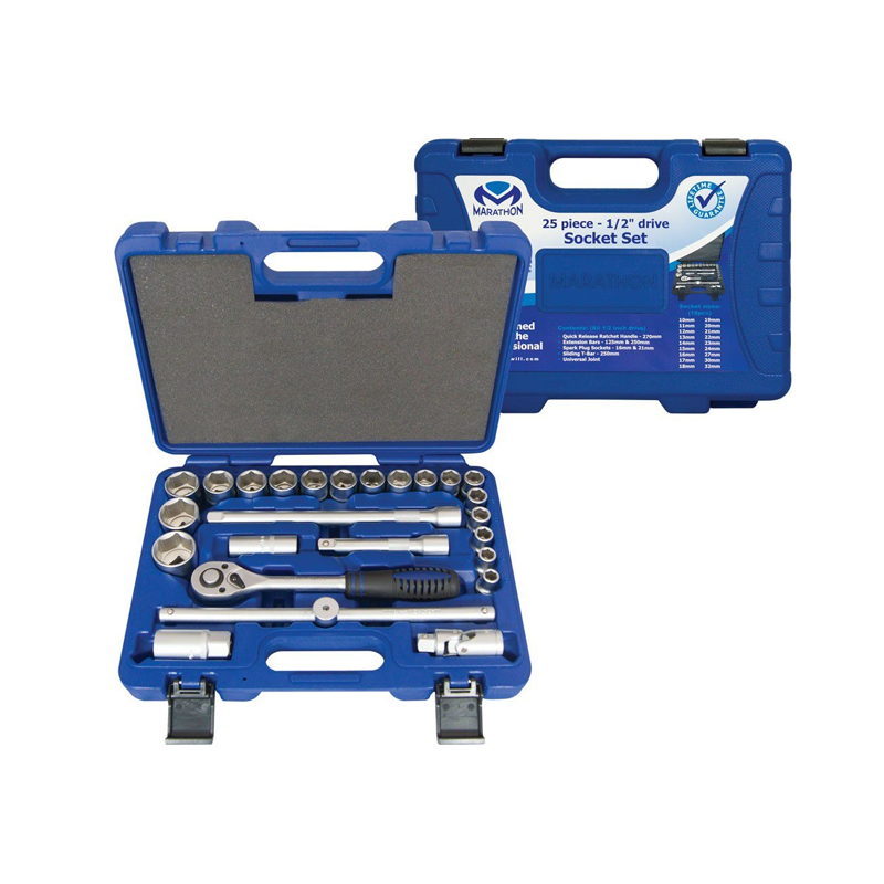 25 Piece 1/2'' Socket Set In Case