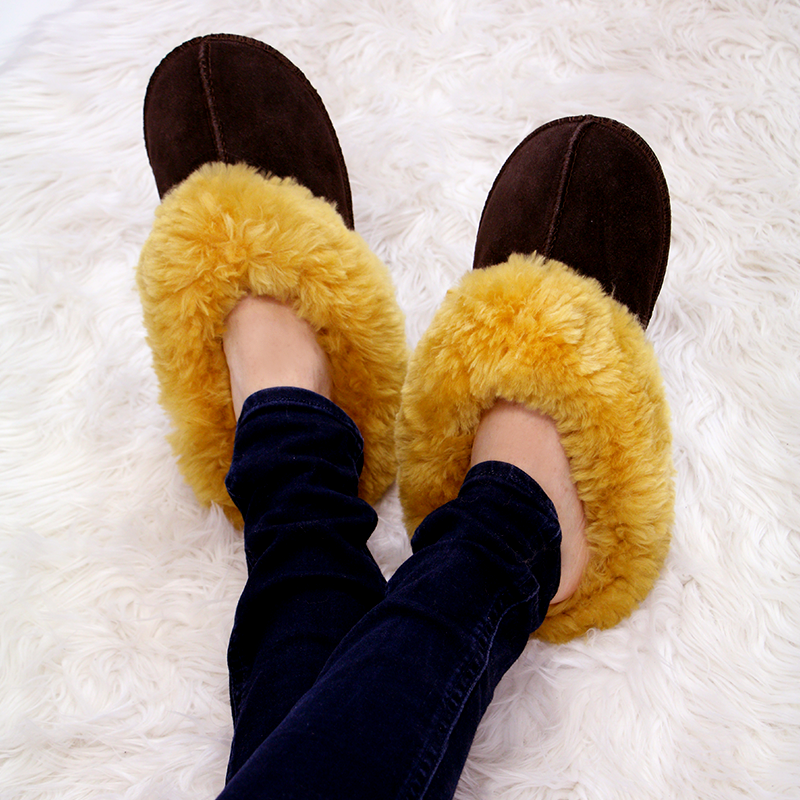 Sleek Unisex 100% Sheepskin Slippers