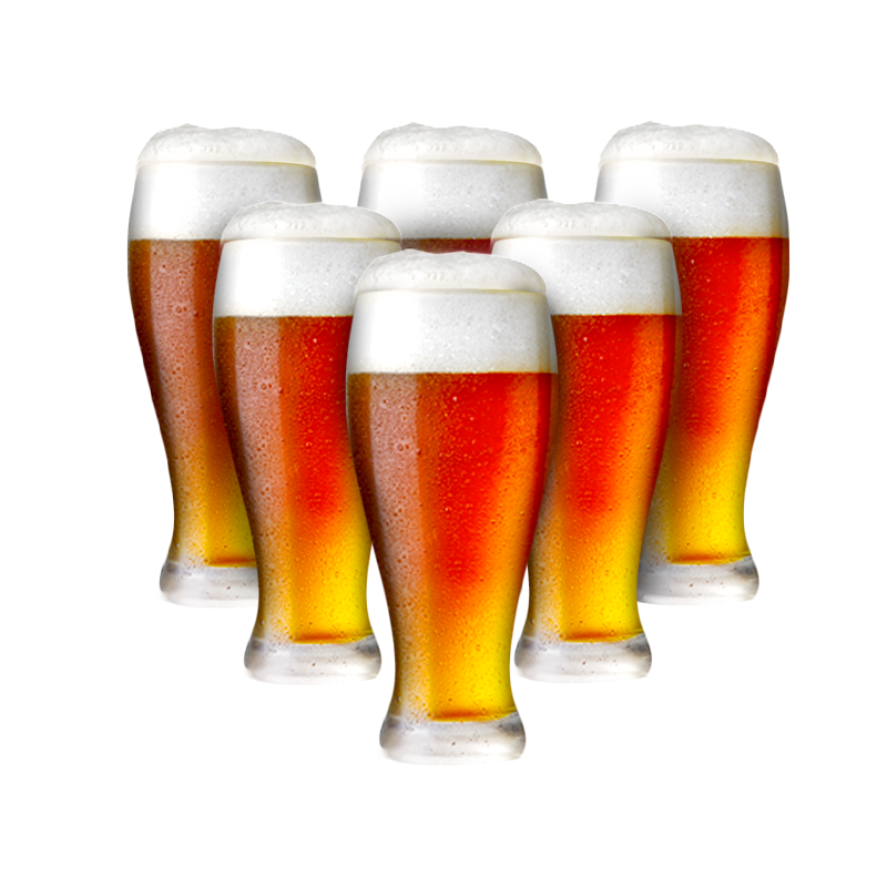 Set of 6 Weizen Beer Glasses (550ml)