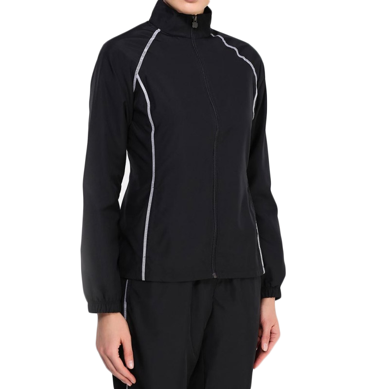 Ladies Woven Warm Up Tracksuit- Black