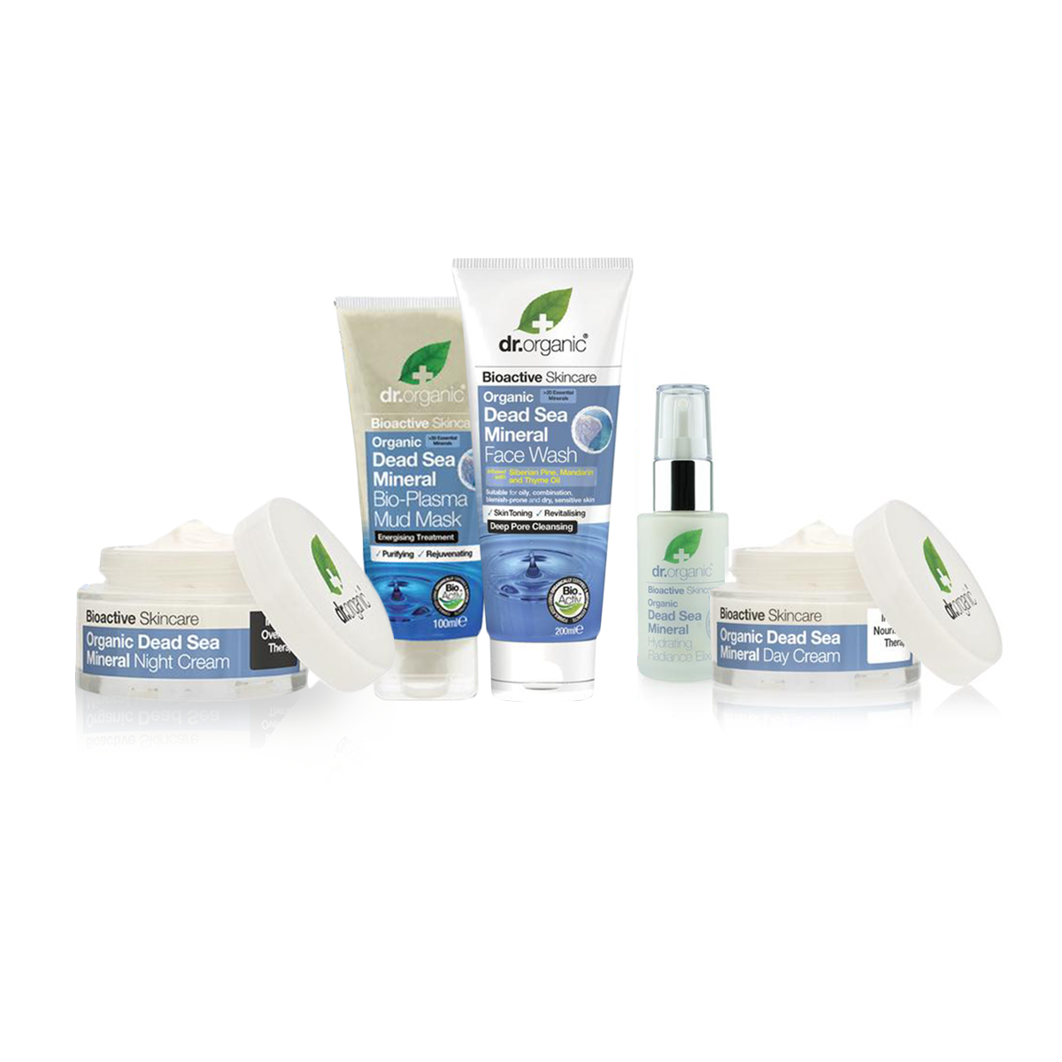 Dead Sea Mineral Skin Combo (Bio Plasma Mud Mask, Day Cream, Deep Cleansing Face Wash, Radiance Elixir and Night Cream)