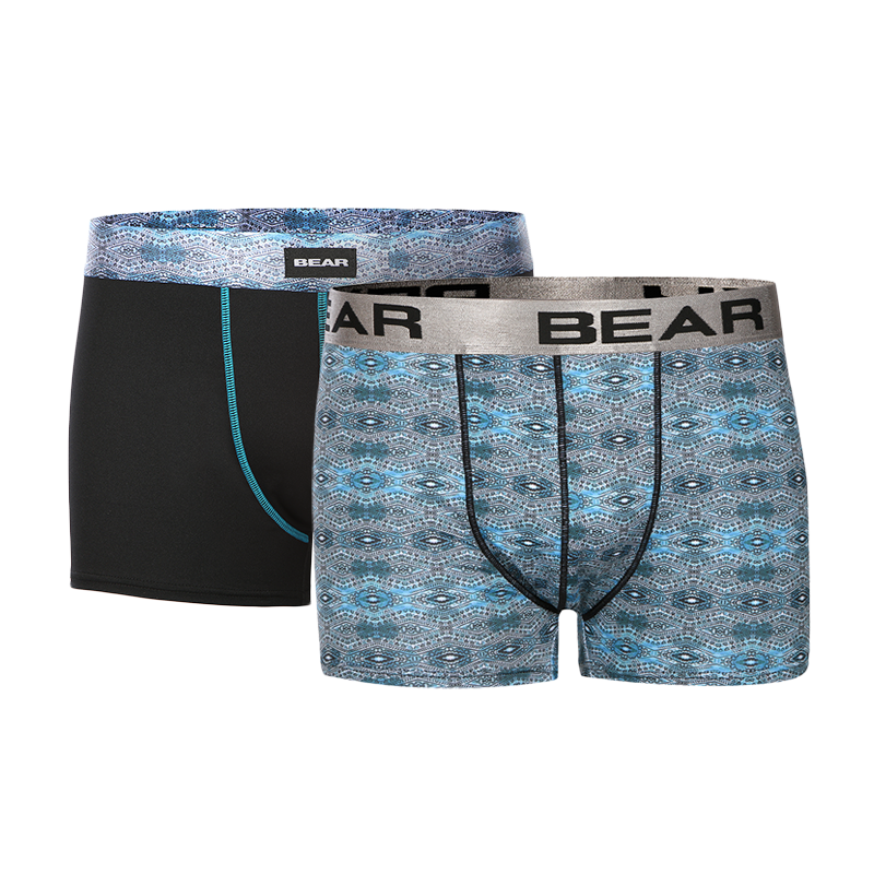 Pack of 2 Men's Tribal Zig Zag Print Body Shorts