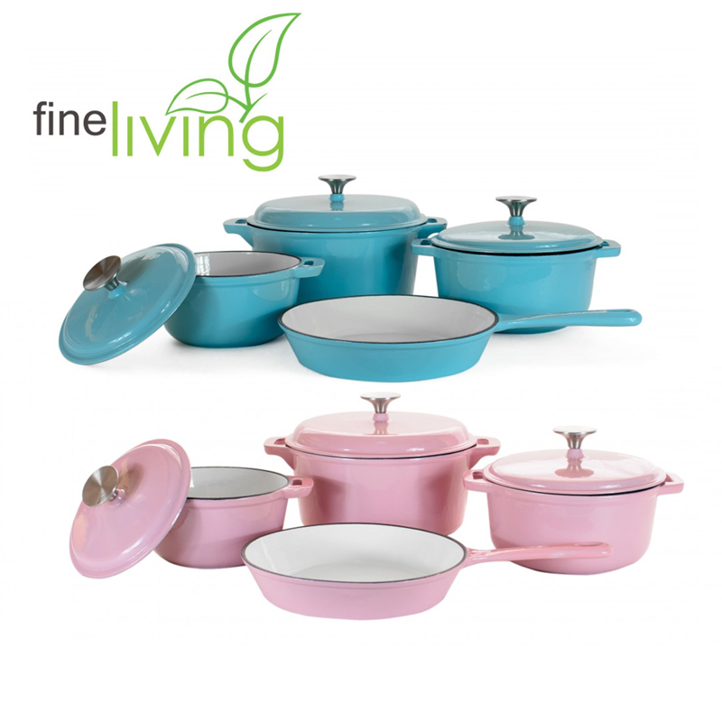 7 Piece Pastel Cast Iron Sets