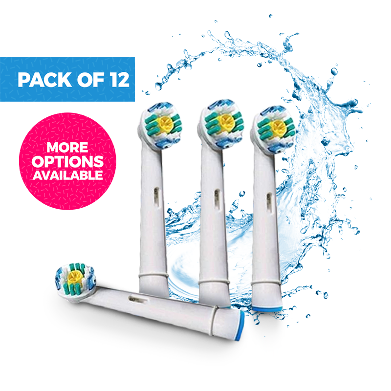 Pack of 12 Replacement Electric Toothbrush Heads (Oral-B Compatible)