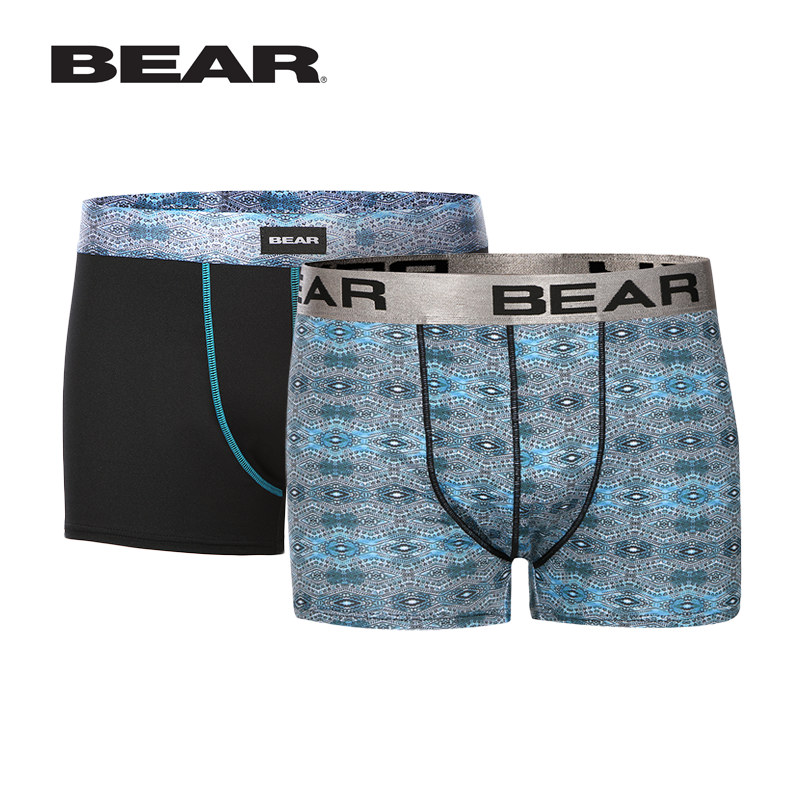 Pack of 2 Men's Tribal Zig Zag Print Body Shorts 