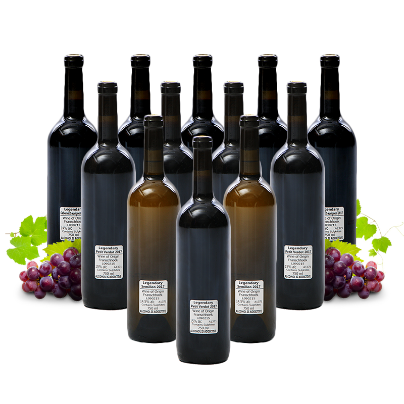 Mixed Case of Unlabelled Semillon, Petit Verdot & Cabernet Sauvignon 2017 (R58.25 per Bottle, 12 Bottles)