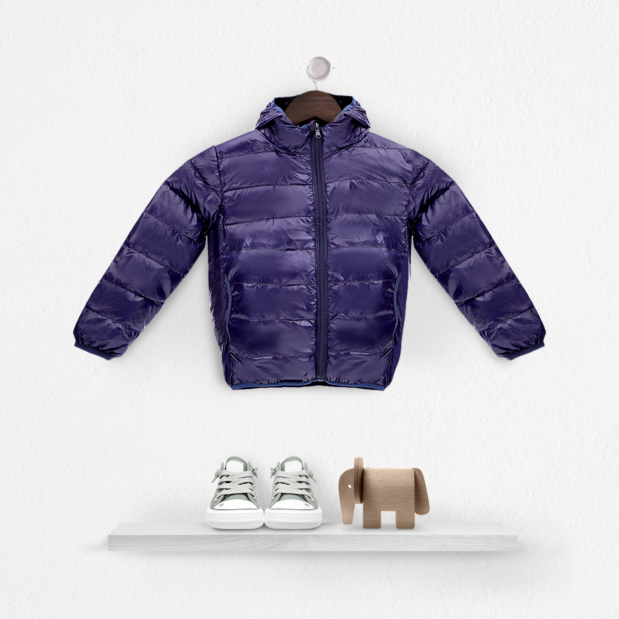 Kids Navy Light Down Jacket