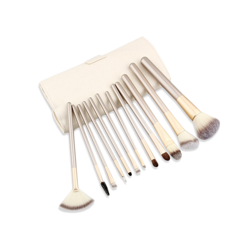 12 or 24 piece Champagne Gold Make-Up Brush Set