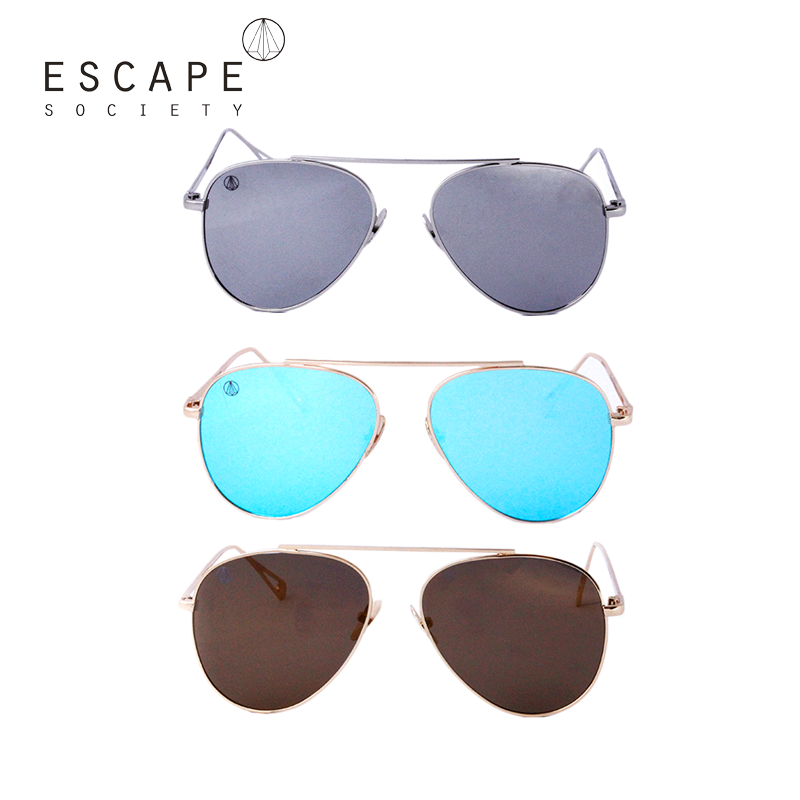 Unisex Gold Single Bridge Aviator Sunglasses