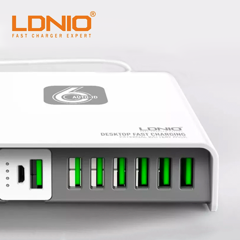 Box Magical 6-Port USB Desktop Charger with 2600mAh Emergency Power Bank
