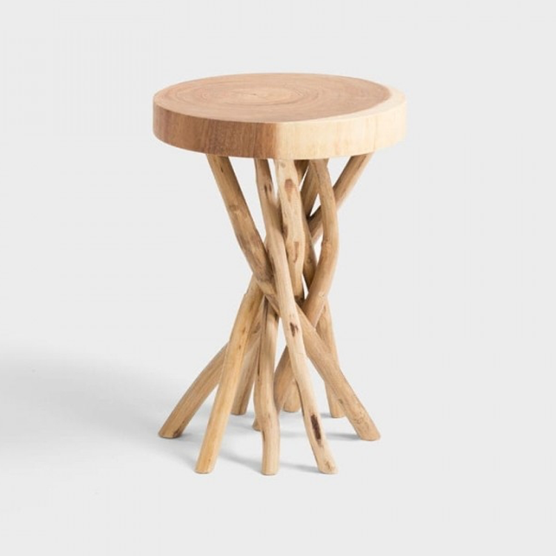 Mungur and Teak Wooden Side Table