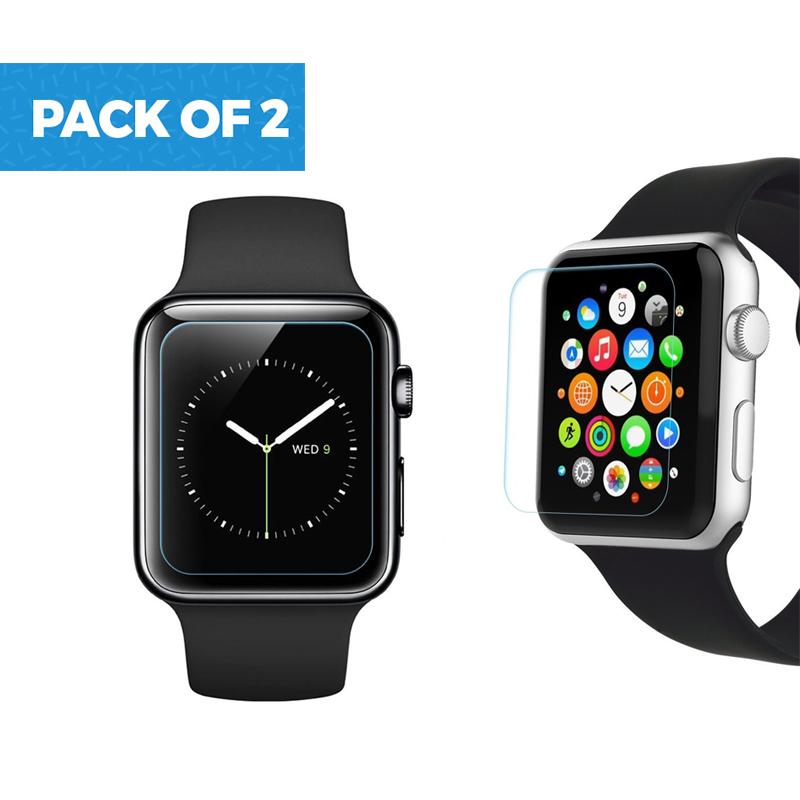 Pack of 2 Apple Watch Screen Protectors (Tempered Glass)