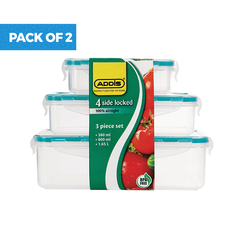 4 Sided Air and Water Tight Locked Containers  - Set of 6