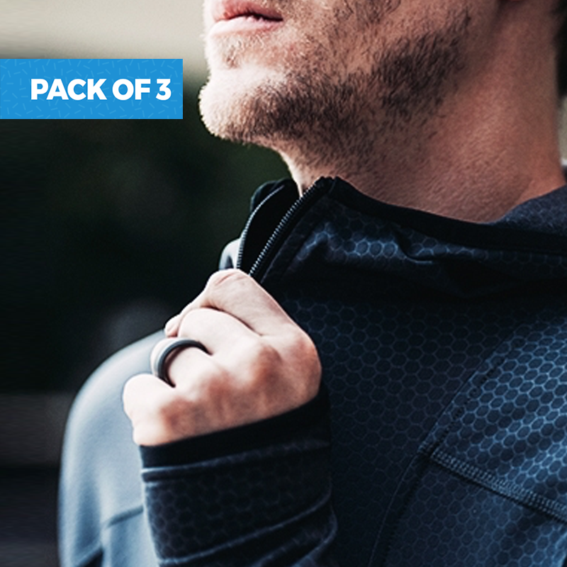 Pack of 3 Mens or Ladies Silicone Rings