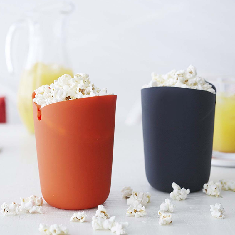Reusable Silicone Microwave Single Serve Orange Popcorn Maker