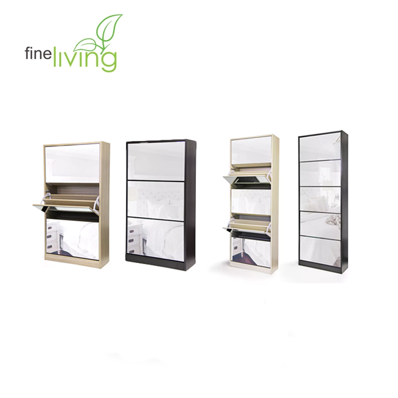 3 or 5 Tier Mirror Shoe Cabinets