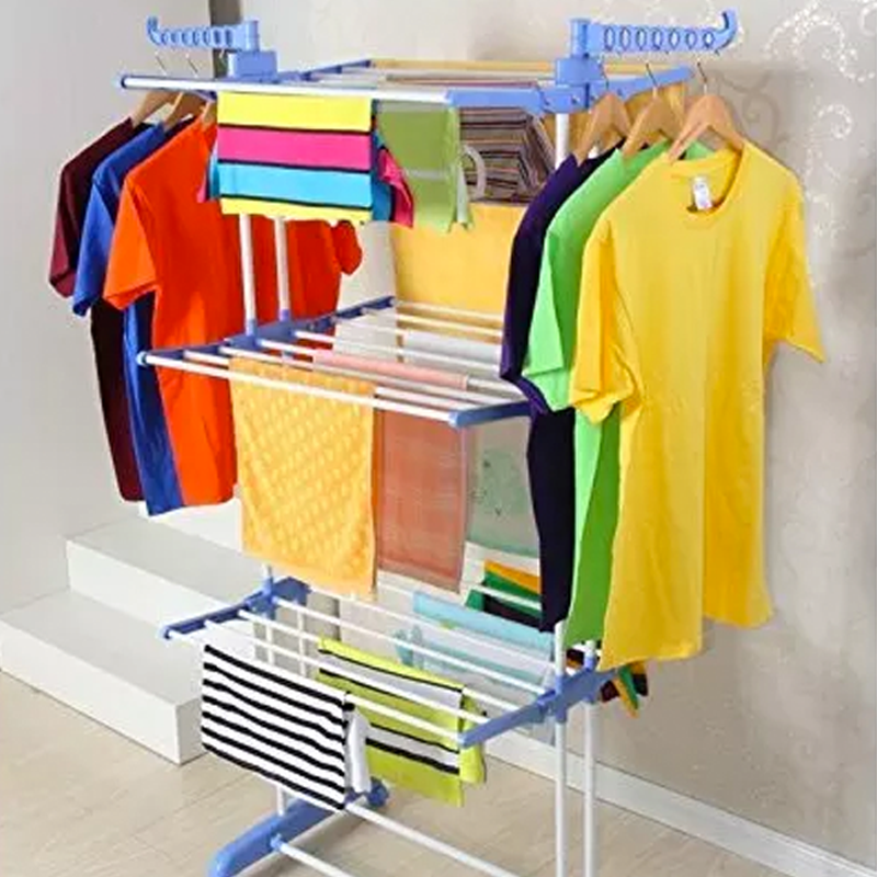 3 Tier Indoor or Outdoor Clothes Drying Rack with Portable Wheels