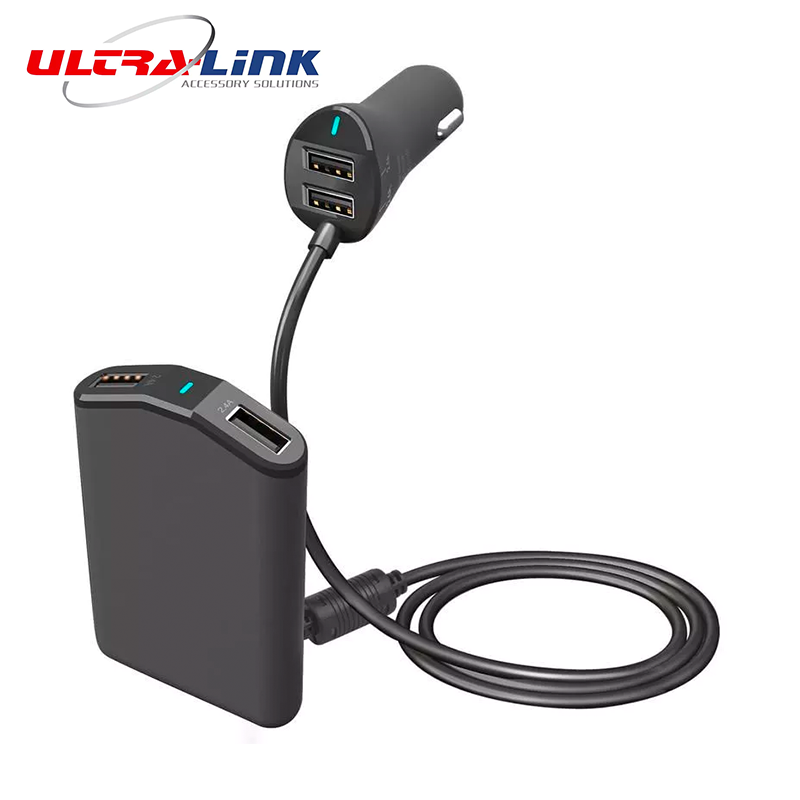 Smart 4 USB 9.6A Back Seat Car Charger