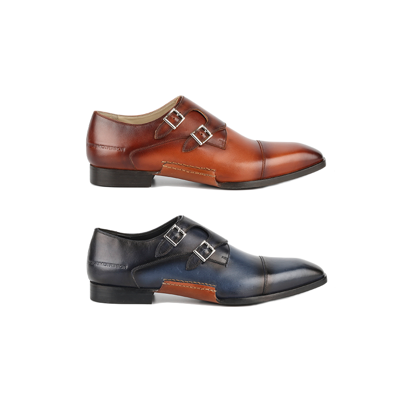 Men's Leather Miguel Double Buckle Shoes (Multiple Colours Available)