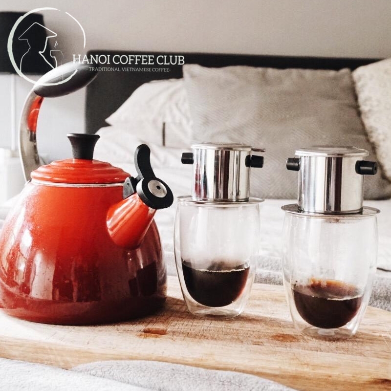 2x Vietnamese Phin Coffee Makers + 2x 250g Premium Arabica Medium Roast Ground Coffee