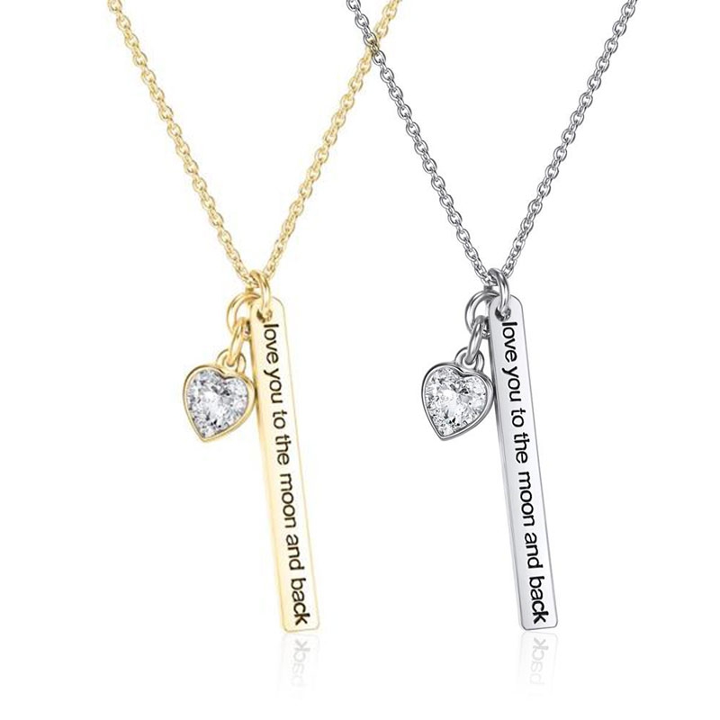 Love to the Moon Necklace with Swarovski Crystals