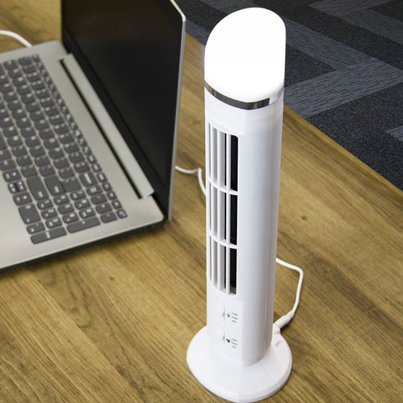 White USB Tower Fan