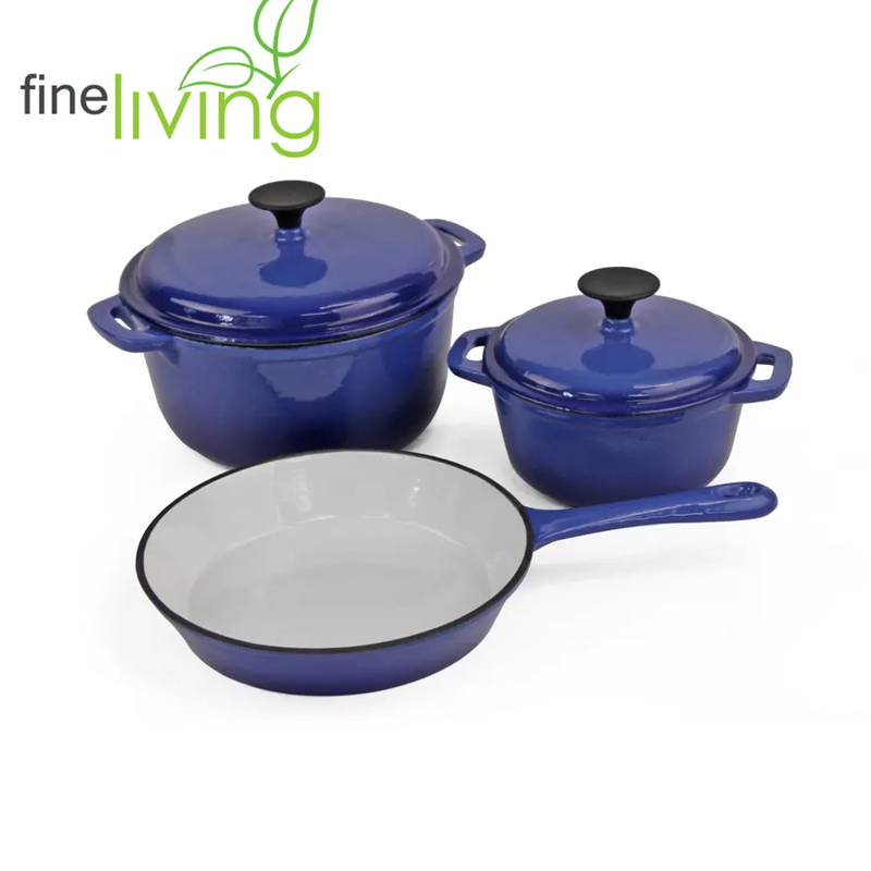 Lifestyle 5 Piece Cast Iron Cookware Pot Set
