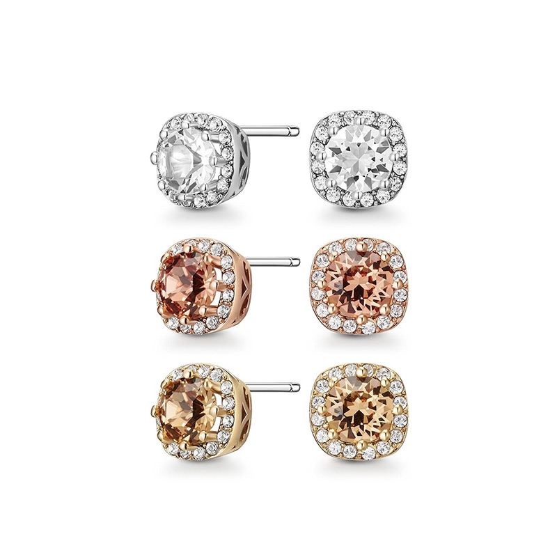 Halle Elegant Stud Earrings with Swarovski Crystals