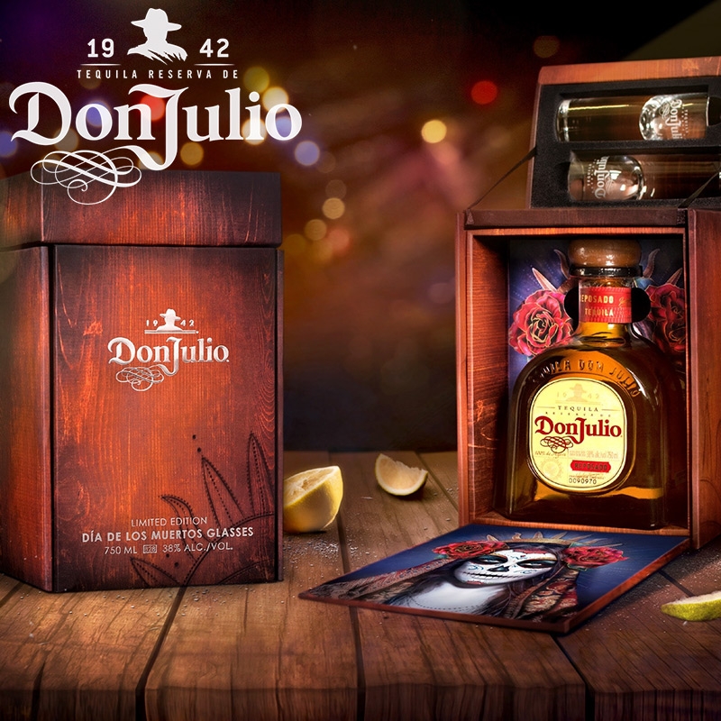 Day of the Dead Limited Edition Gift Pack Premium Tequila with 2 Shot Glasses