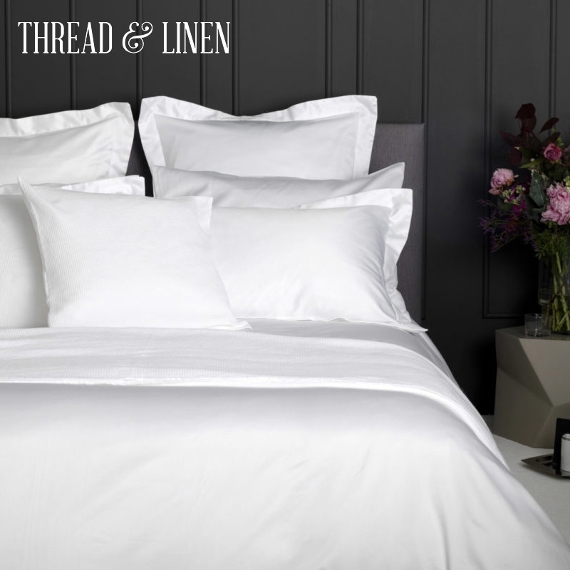 200 Thread Count Hospitality Percale White Duvet Covers with Oxford Flap Pillowcases