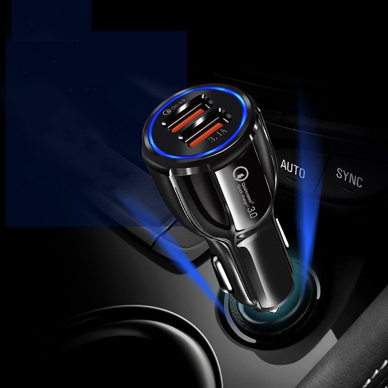 QC3.0 Fast Charging 2-Port Car Charger
