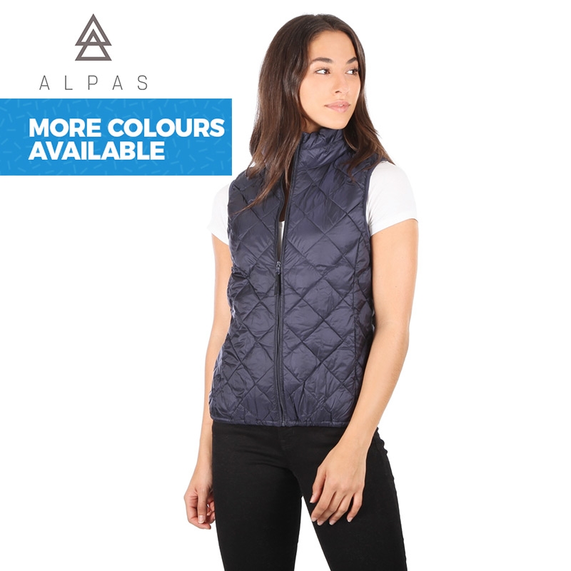 Ladies Diamond Sleeveless Genuine Down Puffer Jacket